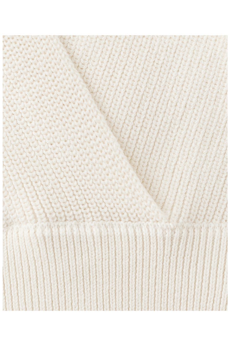 V-Neck Rib Sweater, Alternate, color, ECRU
