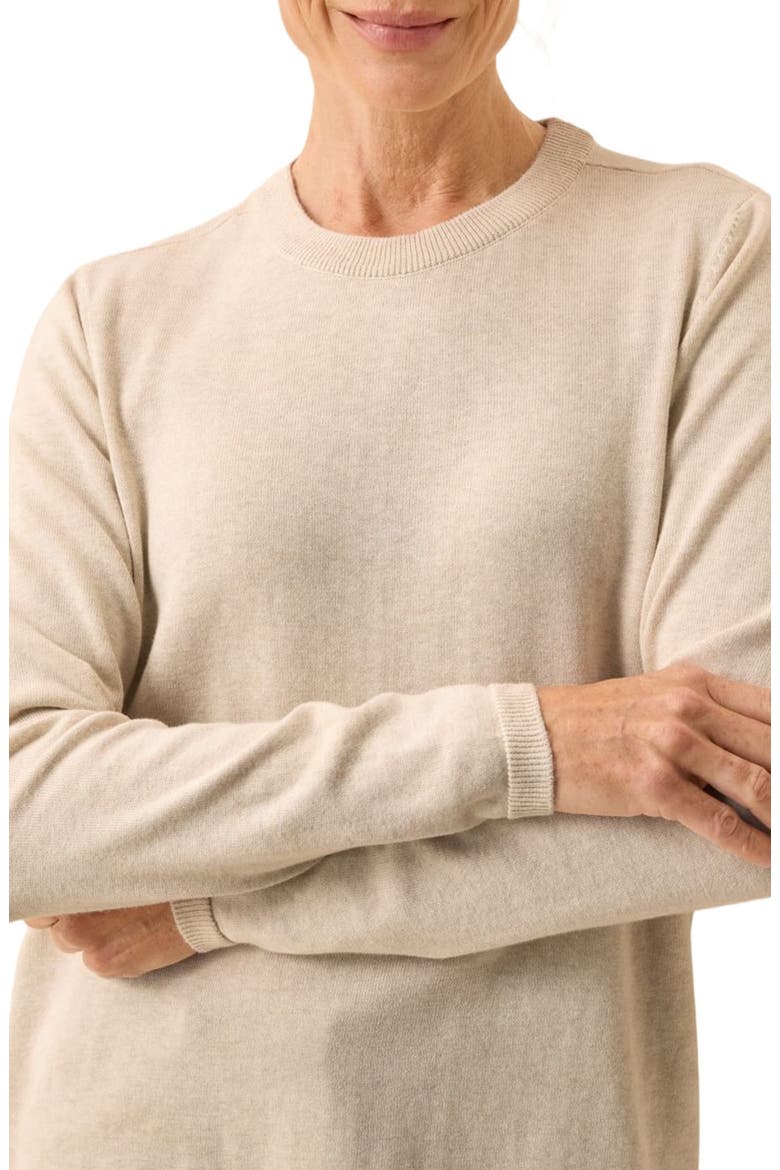 Organic Cotton Classic Fine Knit Crew Sweater, Alternate, color, Sandshell Heather