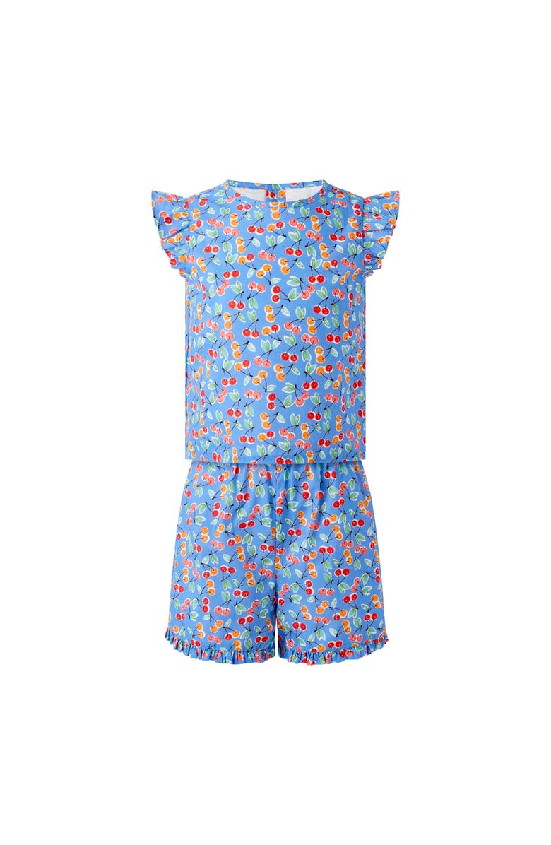 Rachel Riley Cherry Ruffle Two Piece Set, Main, color, Blue