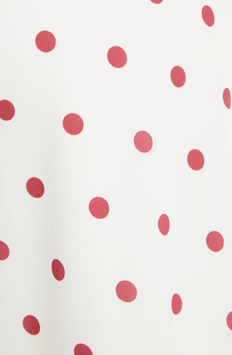 Self-Portrait Polka Dot Ruffle Satin Dress, Alternate, color, 