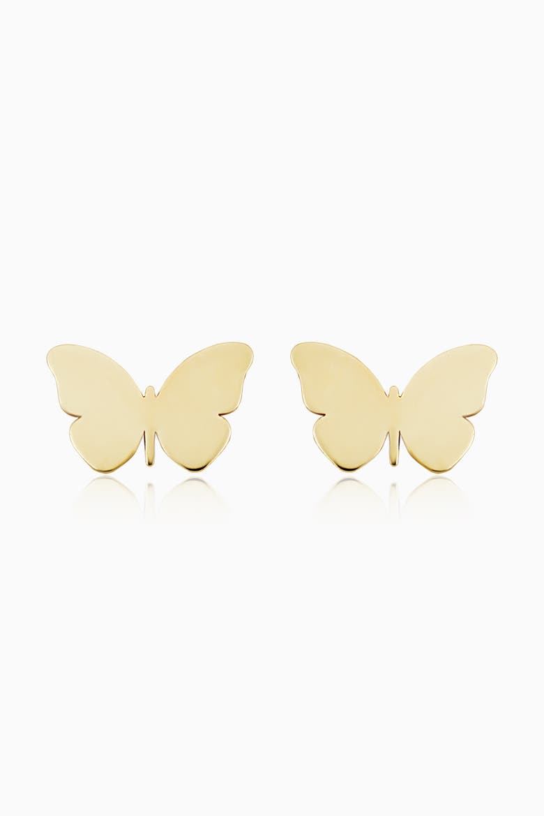 14K Yellow Gold ESC Butterfly Studs, Main, color, Yellow Gold