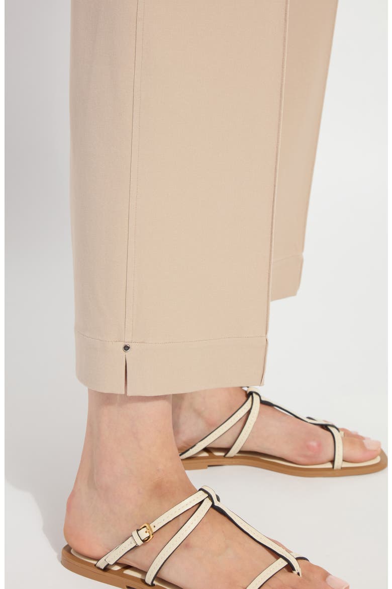 Miranda Pull-On High Waist Crop Wide Leg Twill Pants, Alternate, color, KHAKI