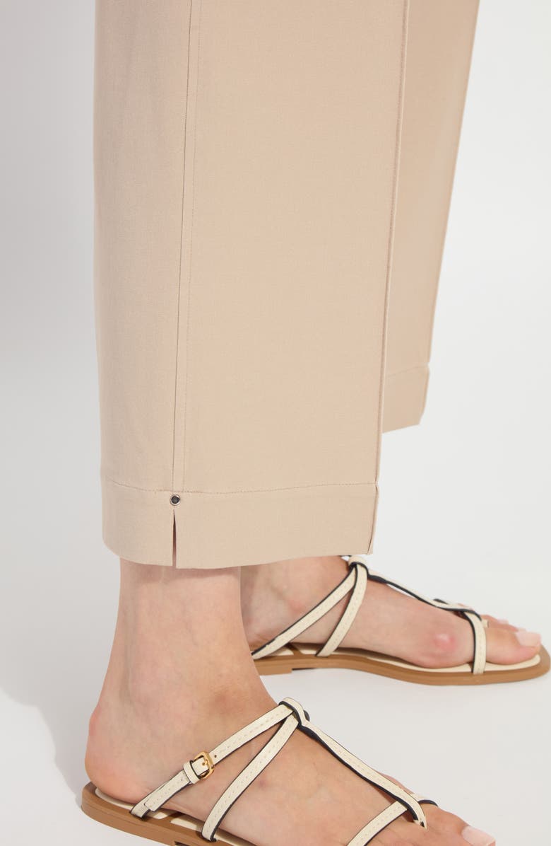 Lysse Miranda Pull-On High Waist Crop Wide Leg Twill Pants, Alternate, color, Khaki