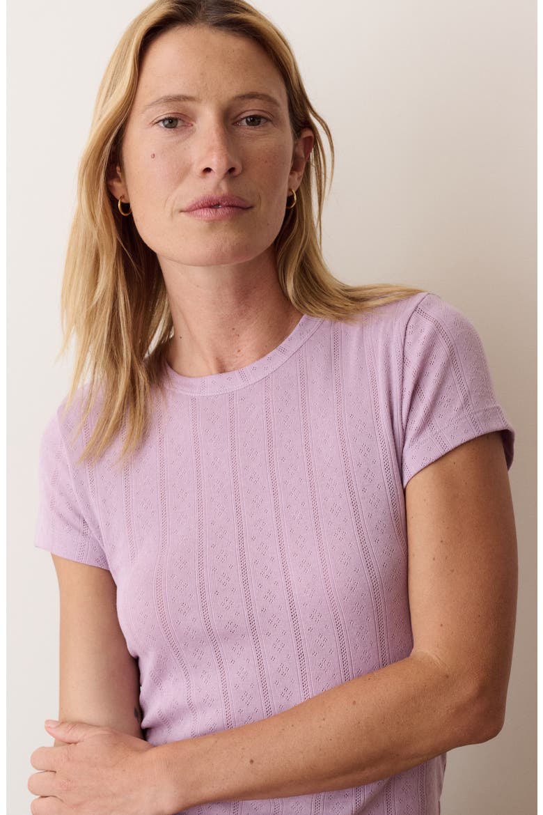 Lexi Pointelle Crewneck T-Shirt, Alternate, color, LILAC
