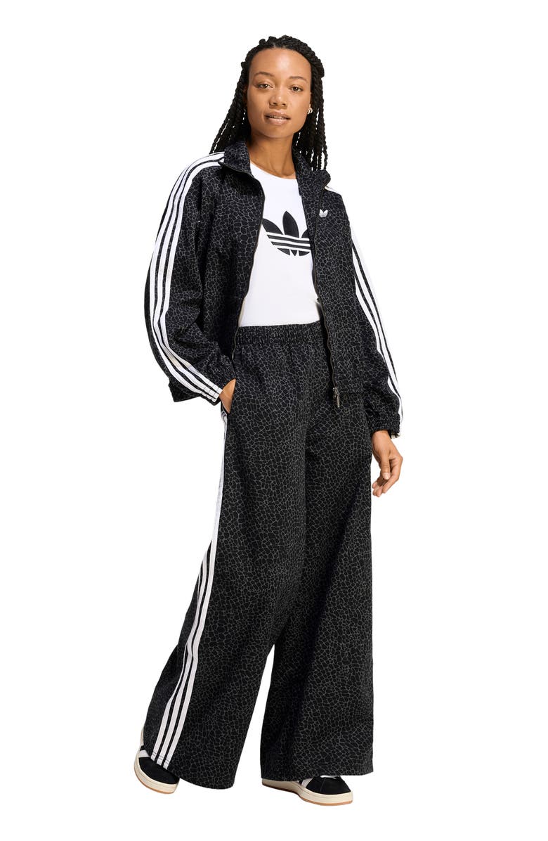 adidas Originals Firebird Cotton Twill Oversize Track Pants, Alternate, color, Black/ Grey Six