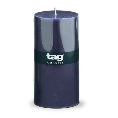 Color Studio Navy Pillar Candle Smokeless 85 Hour Burn Time