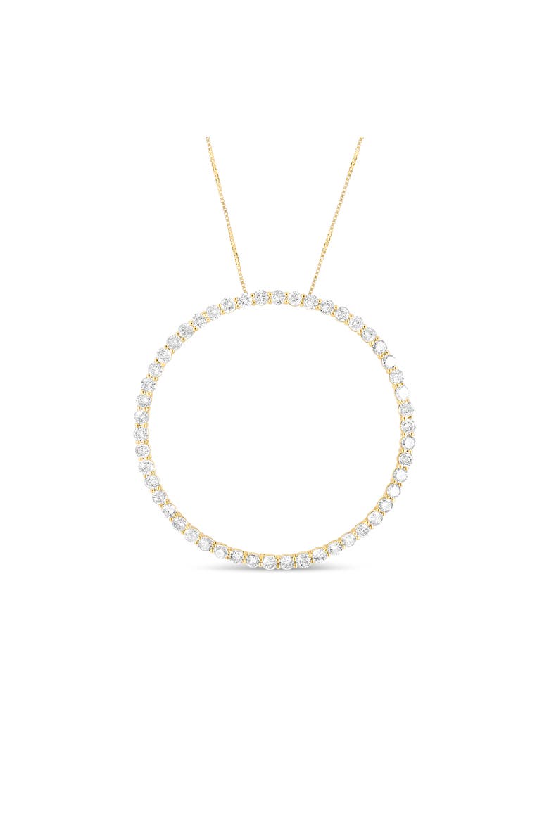 10K Yellow Gold Plated Silver 4 Cttw Diamond Circle Hoop 18" Pendant Necklace, Alternate, color, Yellow