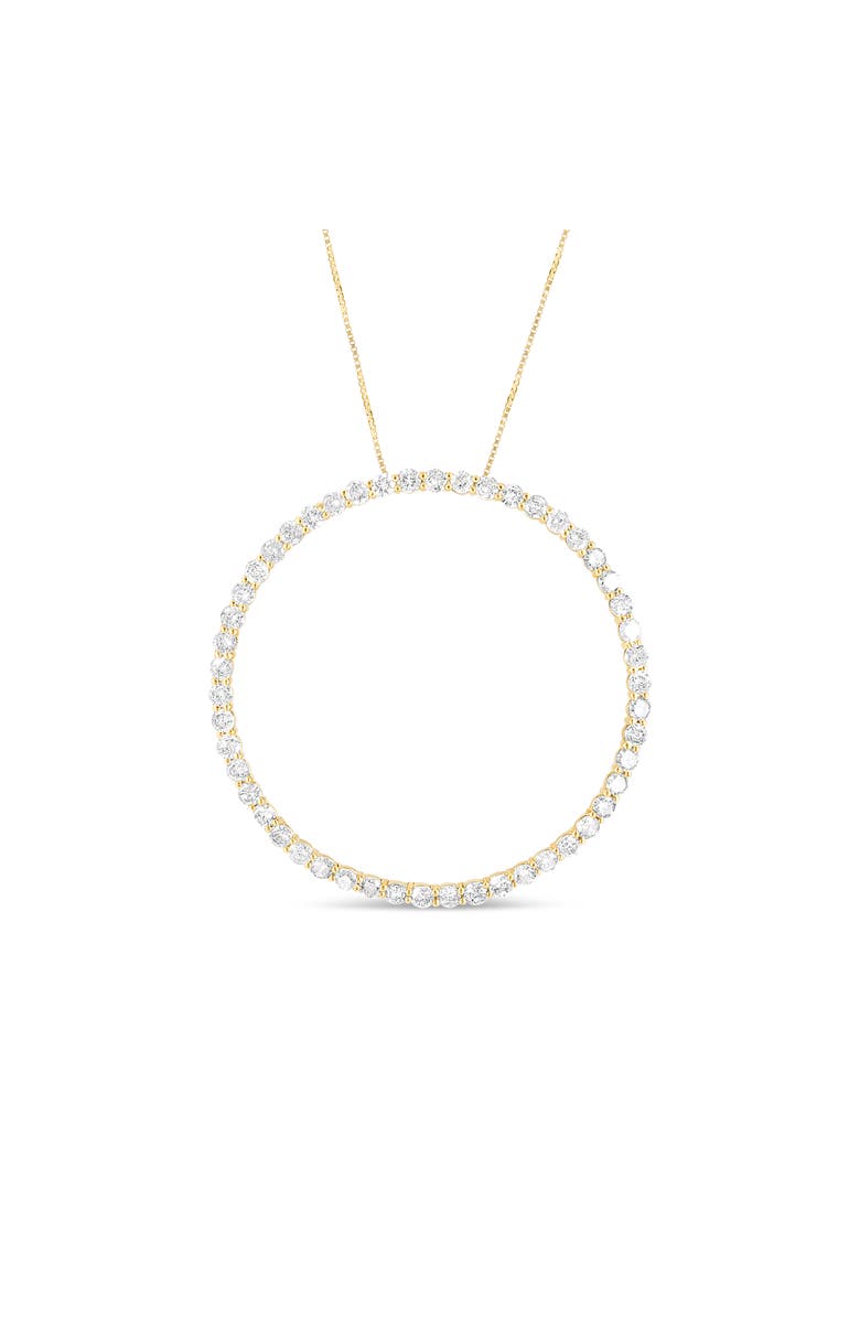 Haus of Brilliance 10K Yellow Gold Plated Silver 4 Cttw Diamond Circle Hoop 18" Pendant Necklace, Alternate, color, Yellow