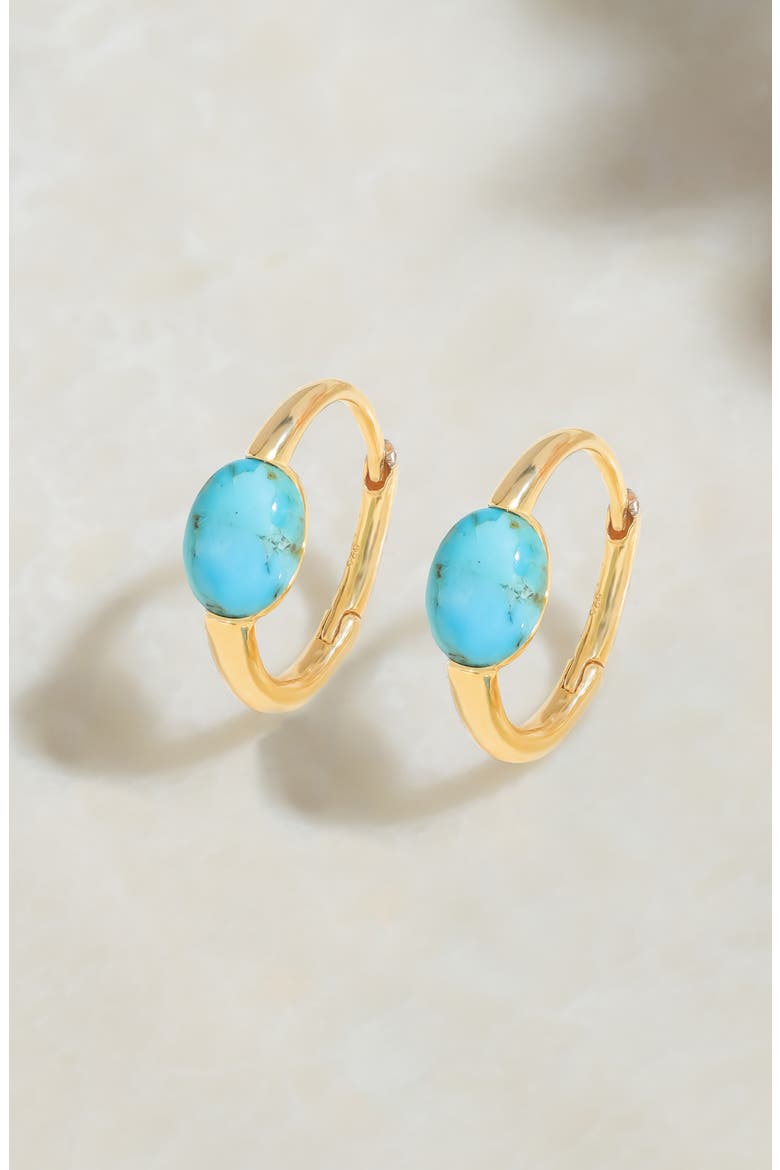 Turquoise Hoop Earrings, Alternate, color, BLUE