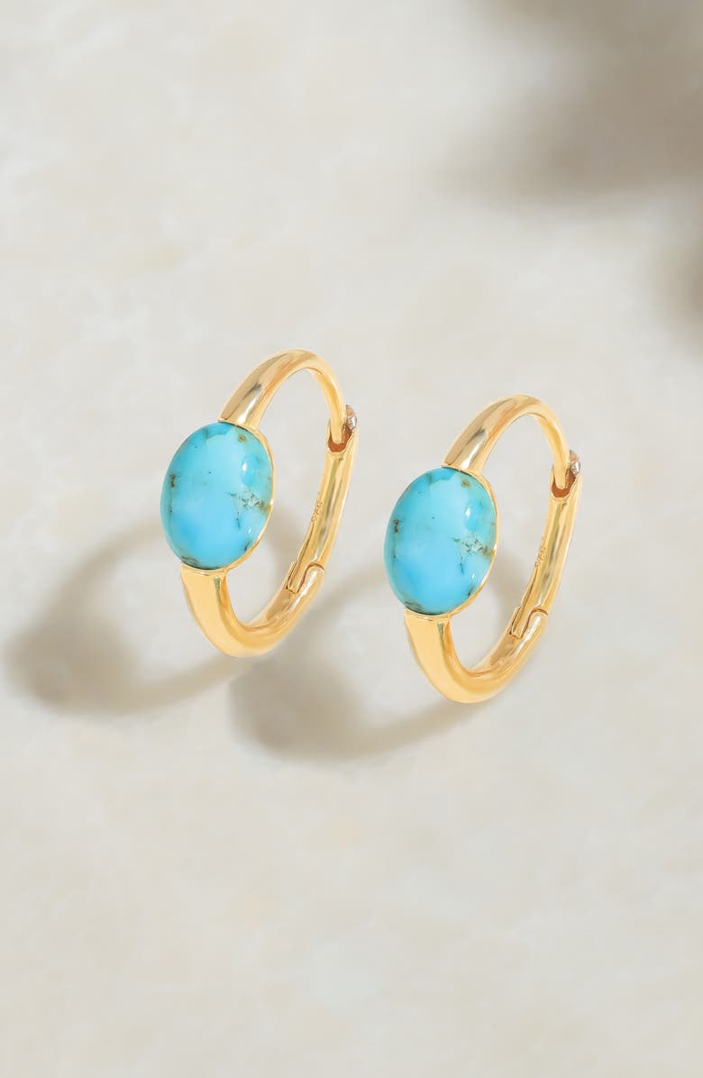 YS GEMS Turquoise Hoop Earrings, Alternate, color, Blue