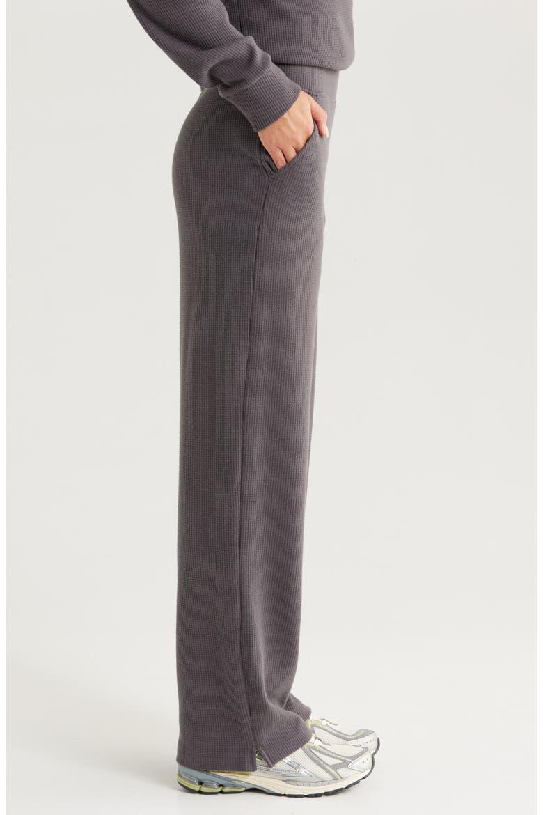 Cozy Waffle Knit Pants, Alternate, color, GREY FORGED