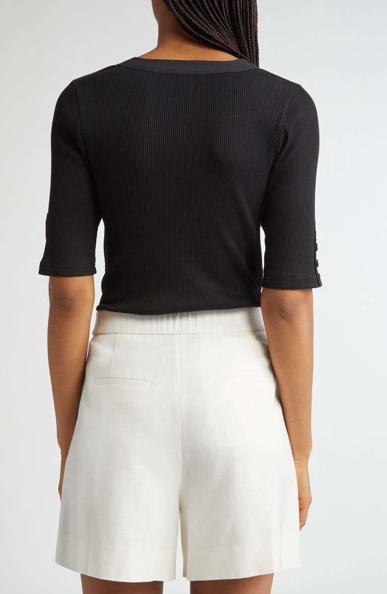 Derek Lam 10 Crosby Adrian Rib Top, Alternate, color, Black