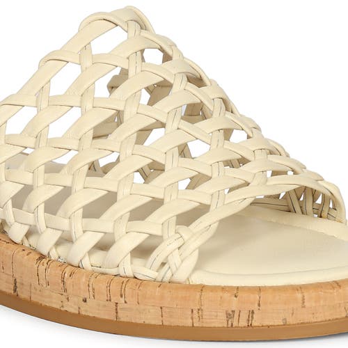 Jelavu Cloud Woven Leather Cork Slide Sandal In Ivory