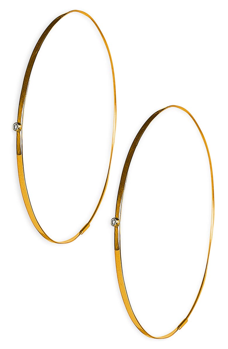 LANA Jewelry 'Large Flat Magic' Diamond Hoop Earrings, Main, color, 