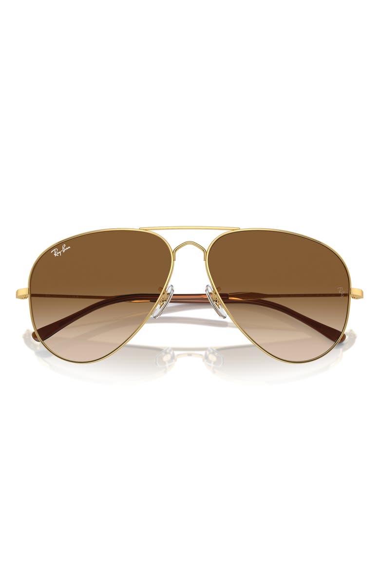 Ray-Ban Old Aviator 58mm Gradient Sunglasses, Alternate, color, Gold Flash