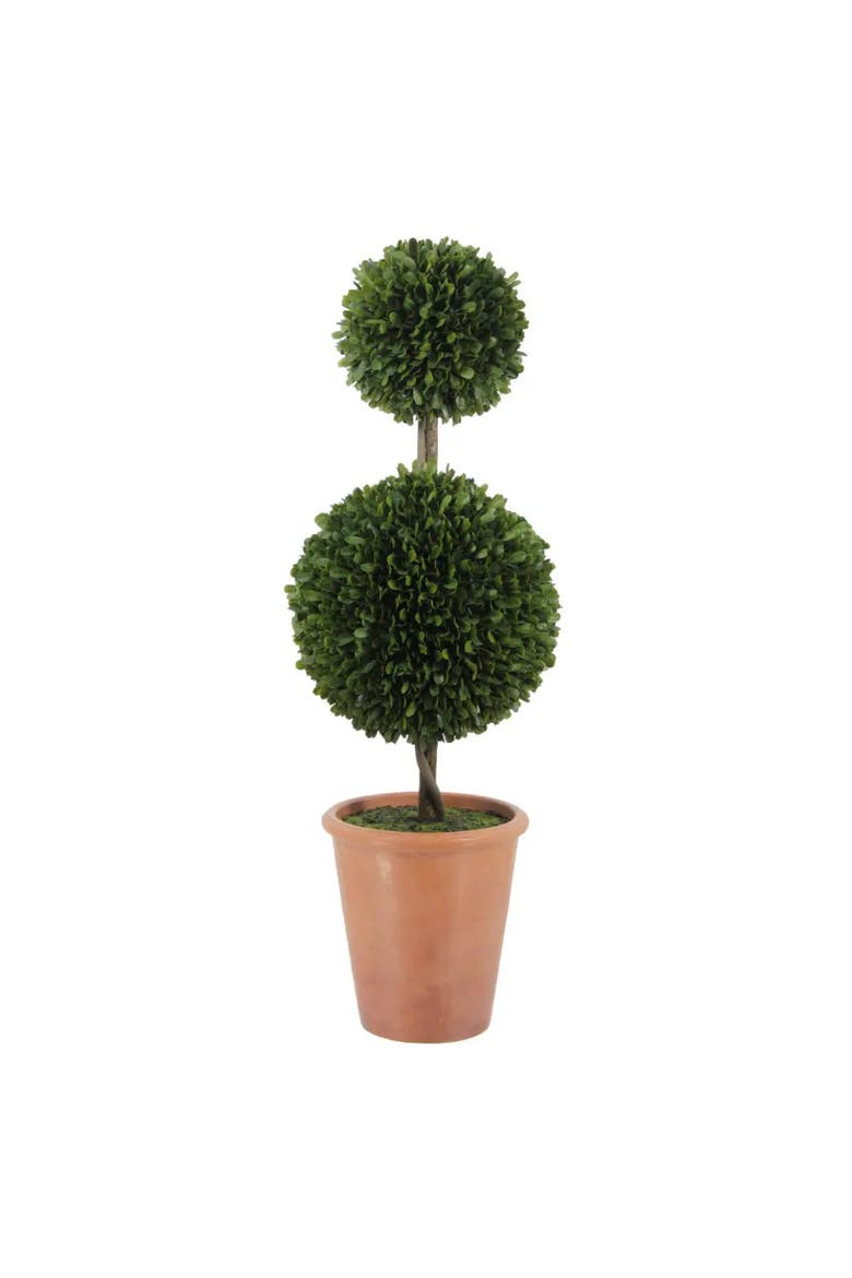 36" Double Boxwood Topiary in Pot, Main, color, Green