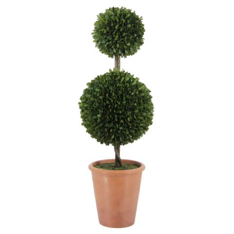 36" Double Boxwood Topiary in Pot