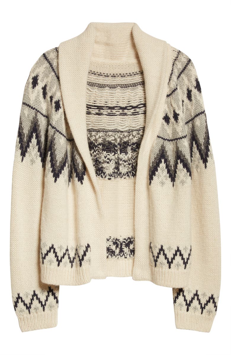 THE GREAT. The Great The Winter Fair Isle Lodge Alpaca & Wool Blend Cardigan, Alternate, color, 
