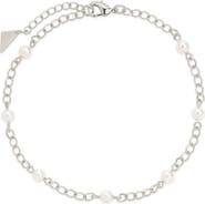 Sterling Forever Coast Imitation Pearl Anklet