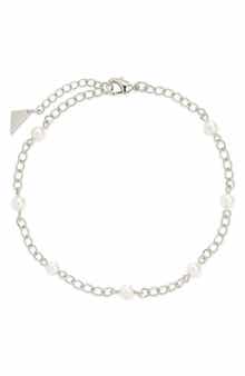 Sterling Forever Coast Imitation Pearl Anklet