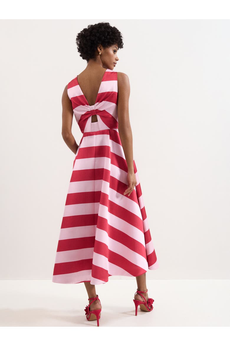 Kiria Stripe Satin Midi Dress, Alternate, color, Pink