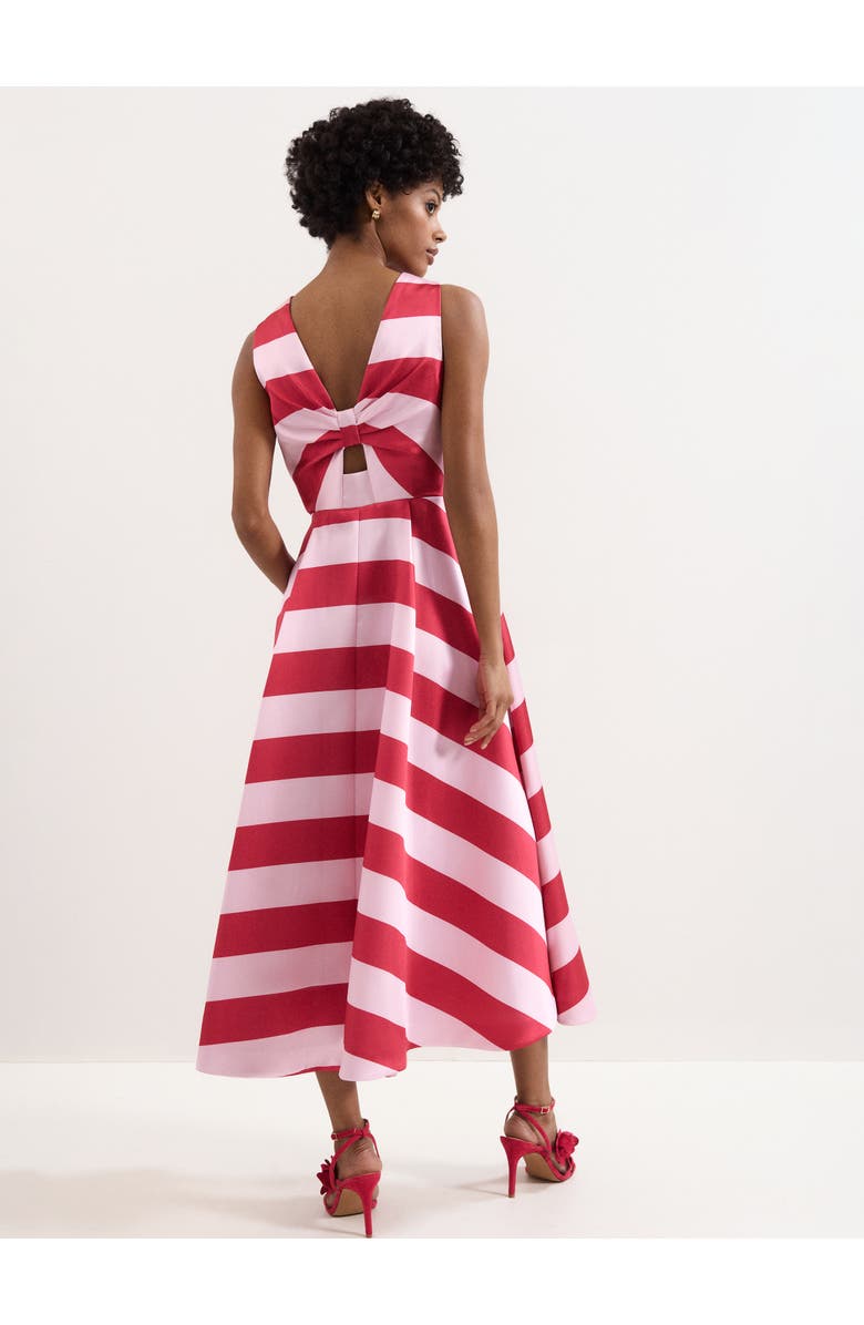Phase Eight Kiria Stripe Satin Midi Dress, Alternate, color, Pink