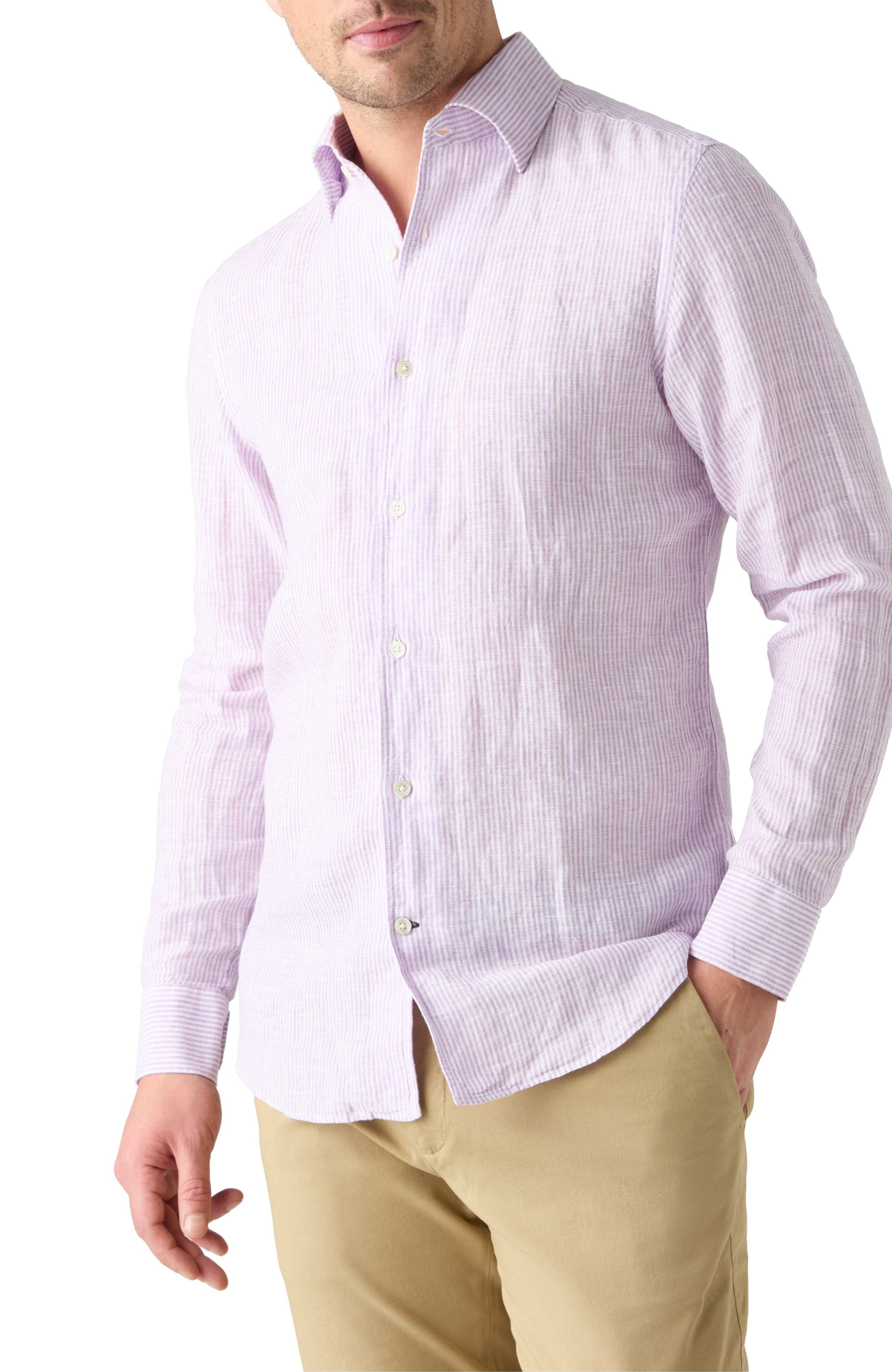Morgan Medium Stripe Linen Shirt - image 4