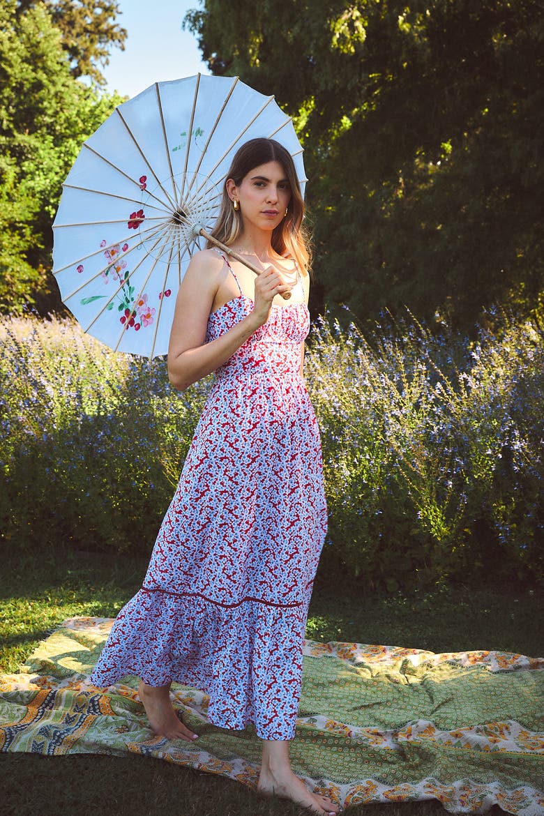 Flynn Maxi Dress, Alternate, color, Red Botan