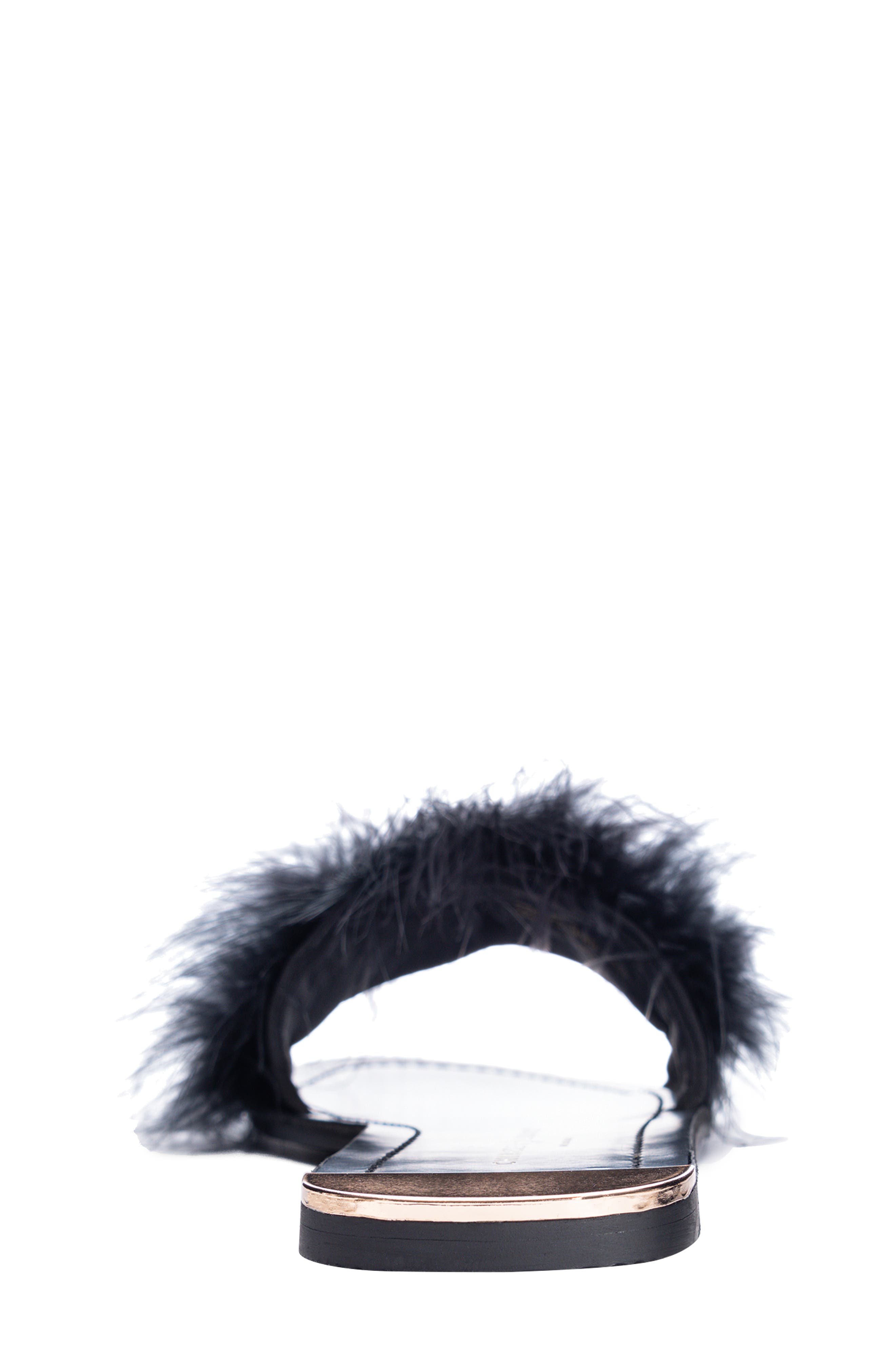 Chinese Laundry Zoey Faux Feather Slide Sandal, Alternate, color, 