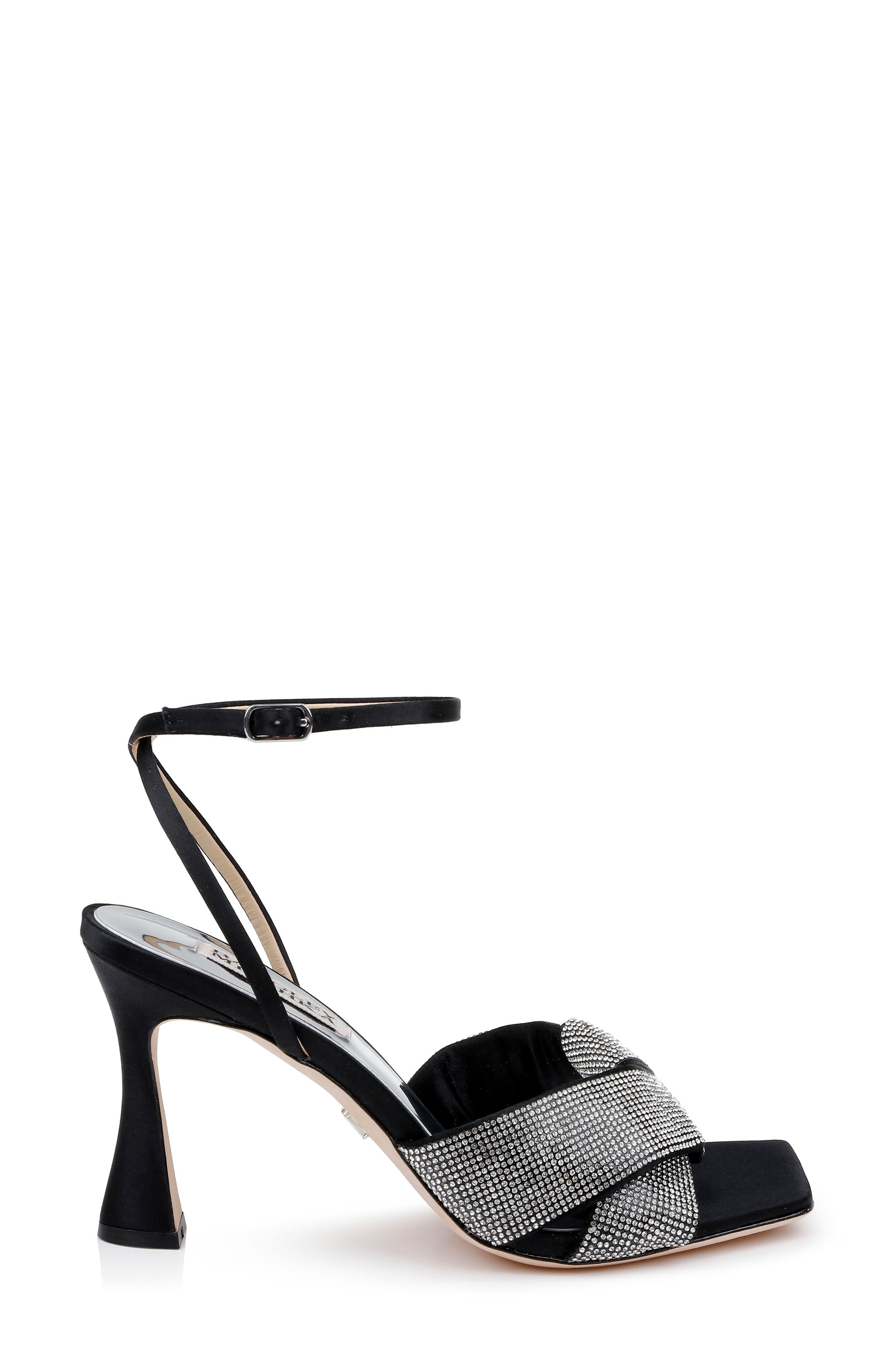 Brinlee Ankle Strap Sandal, Alternate, color, BLACK SATIN