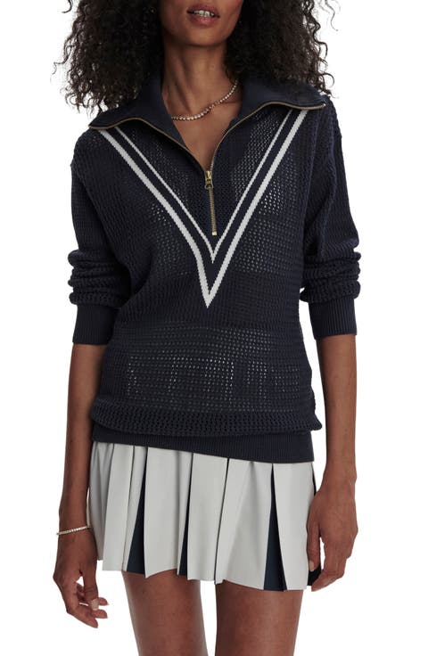 Savannah Open Knit Half Zip