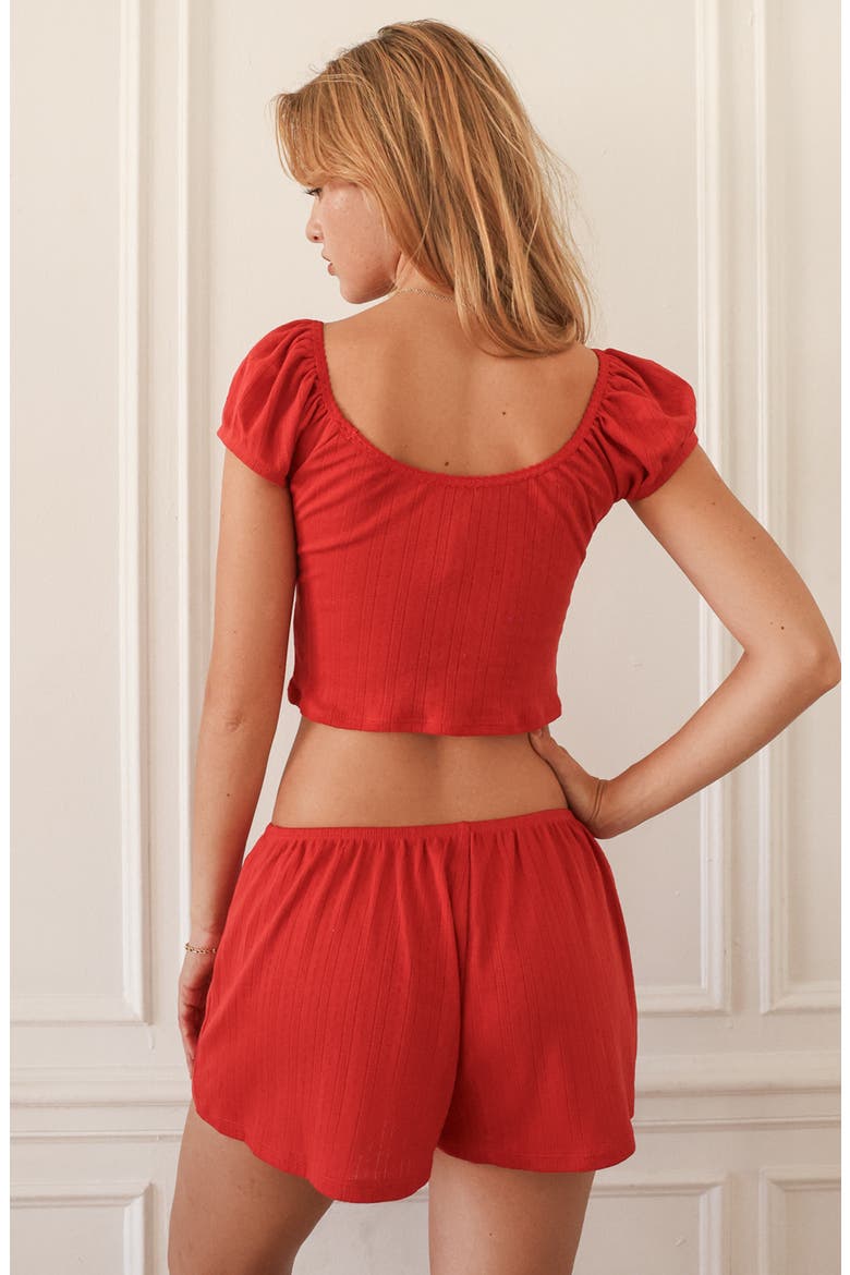 Cozy Cabin Shorts, Alternate, color, Molten Lava
