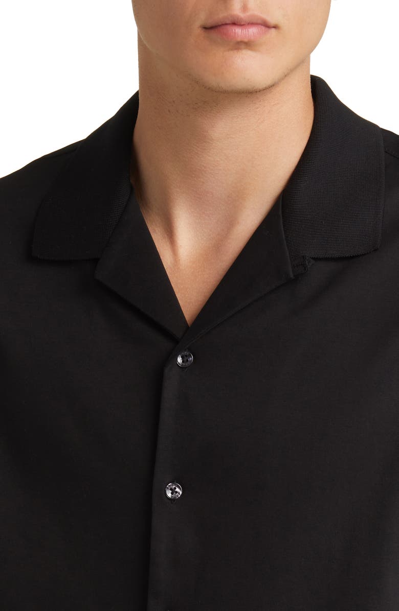 BOSS Powell Solid Short Sleeve Cotton Button-Up Shirt, Alternate, color, 