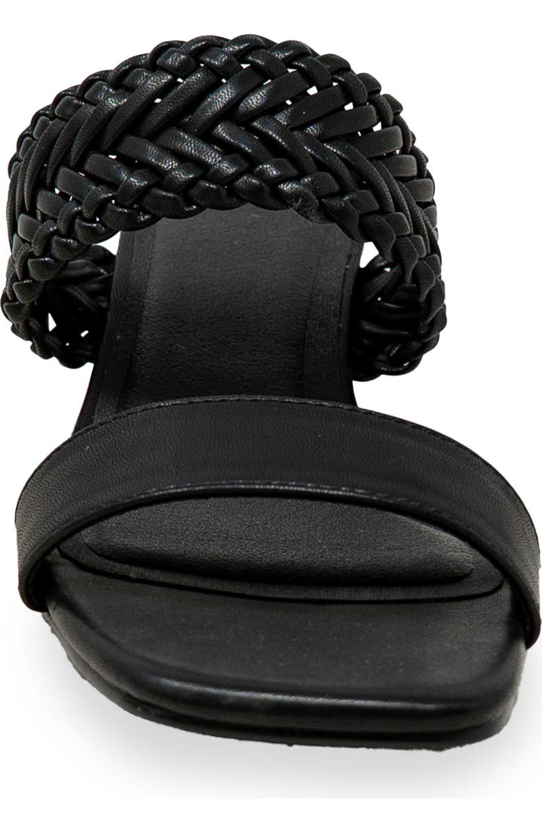 CHASE AND CHLOE Woven Double Strap Kitten Heel Sandal, Alternate, color, Black
