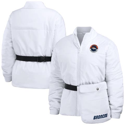 Women's WEAR by Erin Andrews  White Denver Broncos Packaway Full-Zip Puffer Jacket
