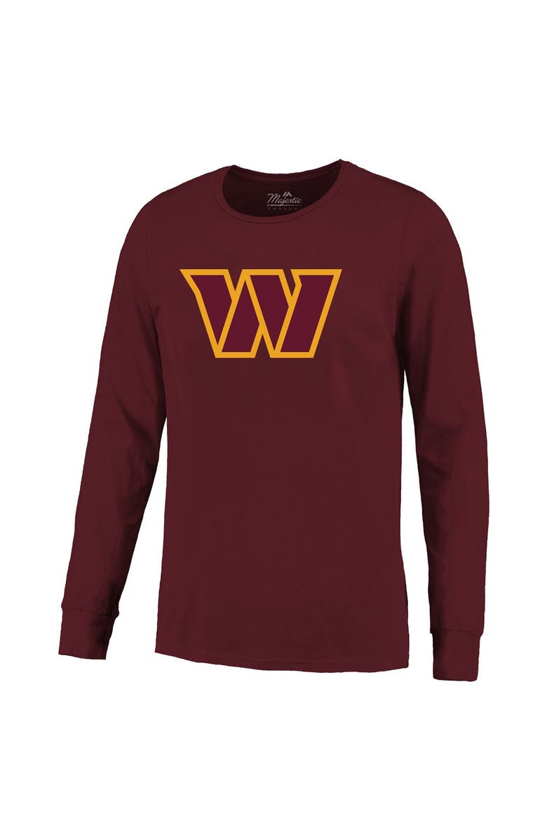 Majestic Threads Men's Majestic Threads Jayden Daniels Burgundy Washington Commanders Name & Number Non-Distressed Long Sleeve T-Shirt, Alternate, color, Burgundy