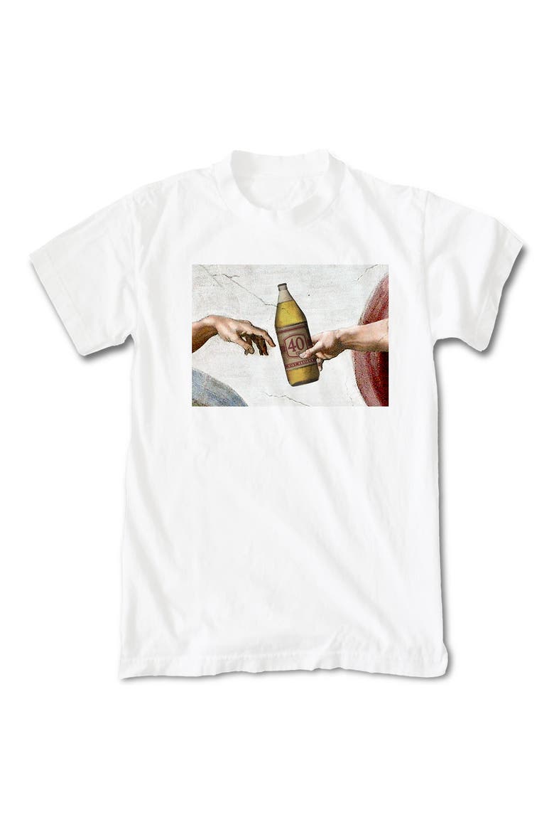 The Creation of Adam Graphic T-Shirt, Main, color, WHITE