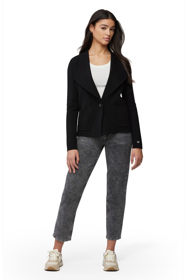 Ioni Shawl Collar Jacket, Alternate, color, BLACK