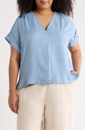 MAX STUDIO V-Neck Short Sleeve Shirt
