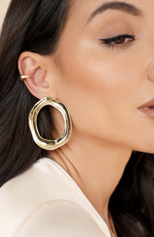 Ettika Open Circle Drop Earrings In Gold