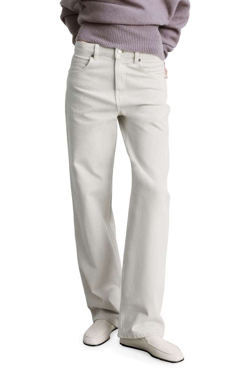 MANGO High Waist Straight Leg Jeans, Main, color, Light/ Pastel Grey