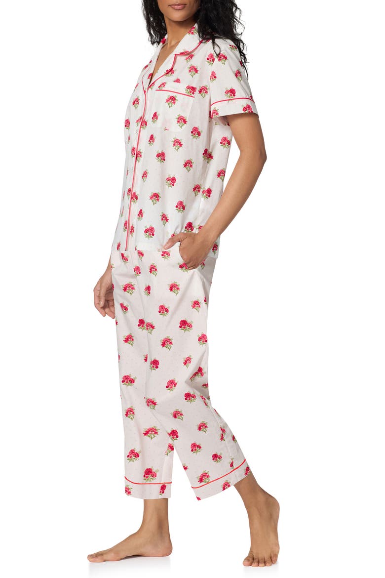 Print Cotton Crop Pajamas, Alternate, color, CELESTE