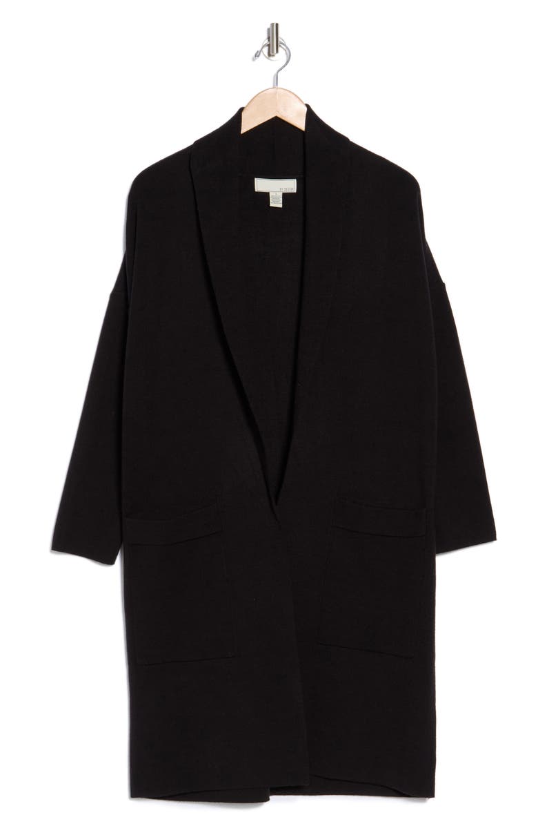 BY DESIGN Alicia Open Front Long Cardigan, Alternate, color, Black