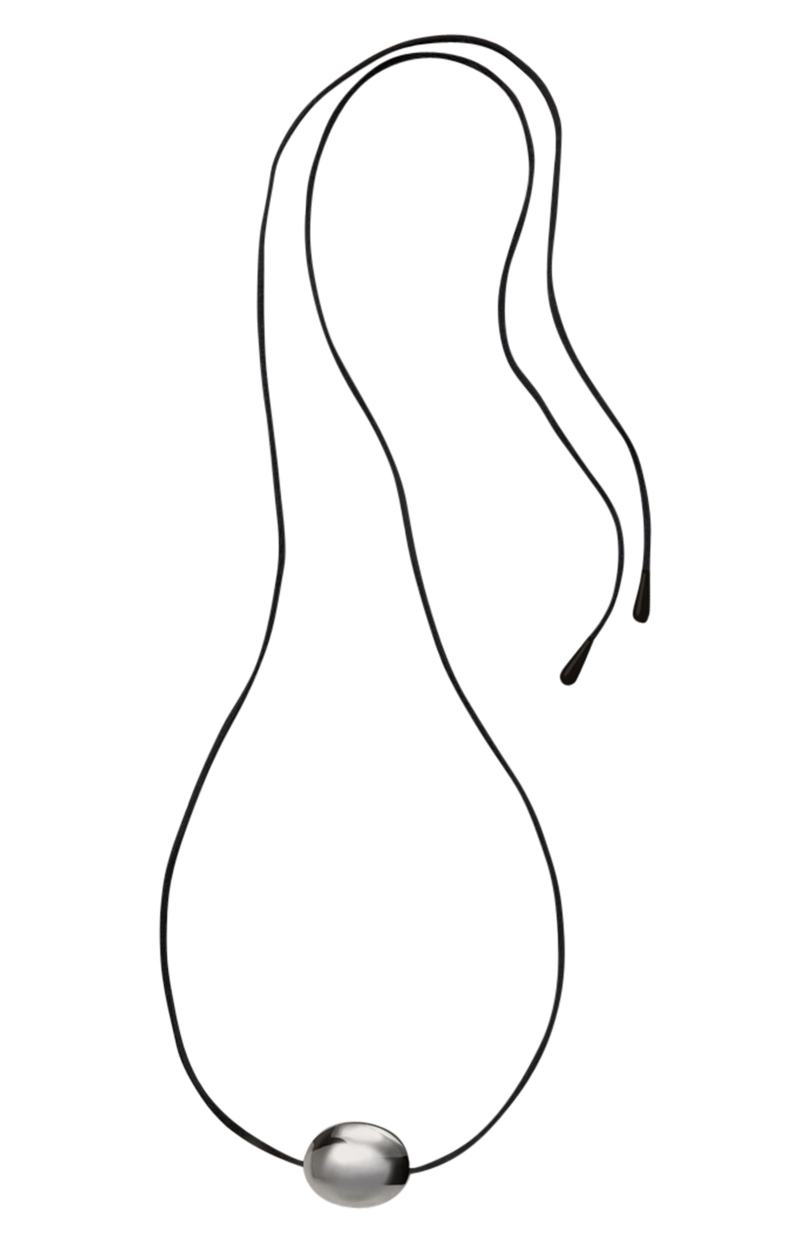 Annika Inez Small Ellipse Necklace in Silver 