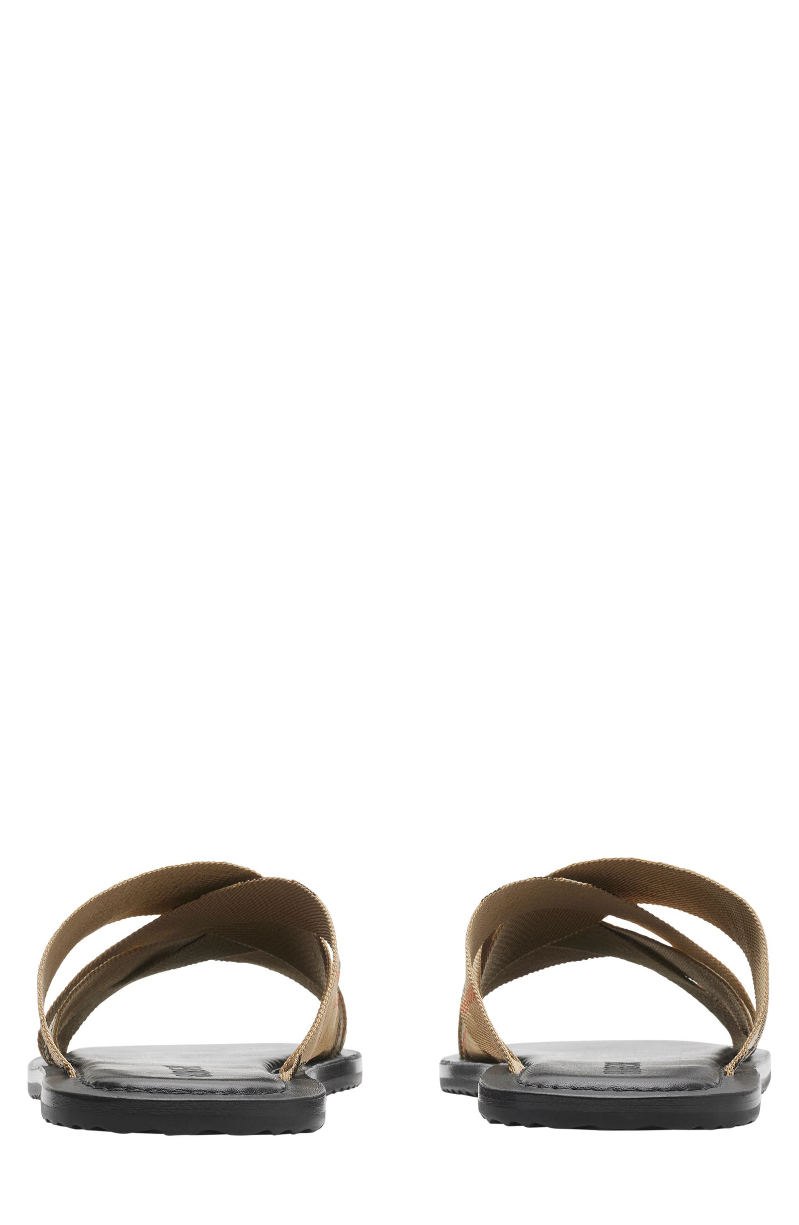 Burberry Jacquard Check Crisscross Slide Sandal, Alternate, color, Sand Ip Check