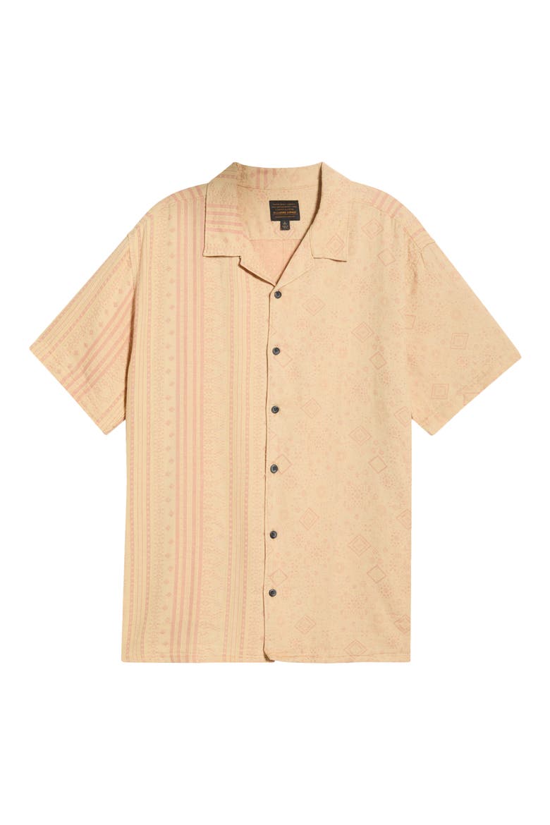 Garage Nashua Geo Pattern Cotton Camp Shirt, Alternate, color, OATMEAL