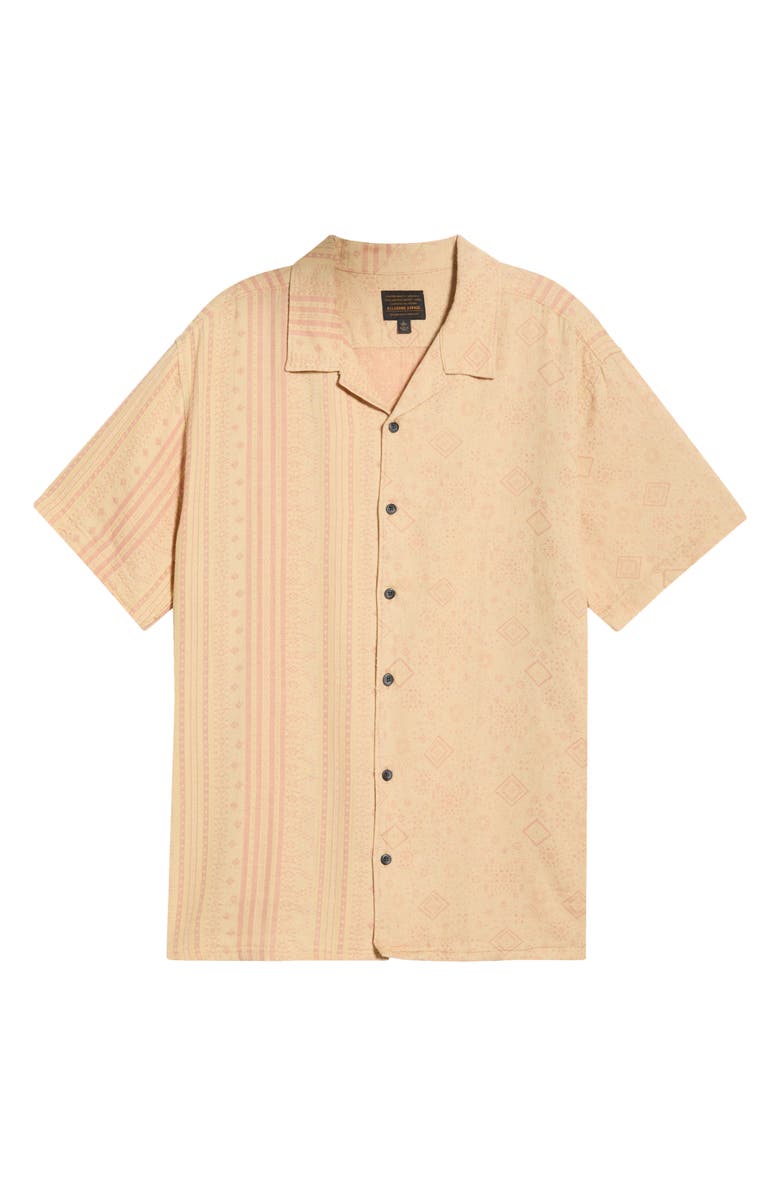 Billabong Garage Nashua Geo Pattern Cotton Camp Shirt, Alternate, color, Oatmeal
