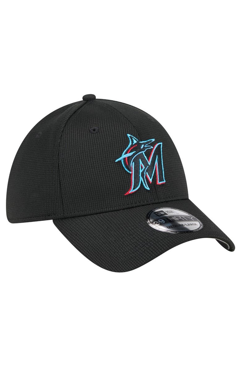 New Era Men's New Era Black Miami Marlins Active Pivot 39THIRTY Flex Hat, Alternate, color, Black