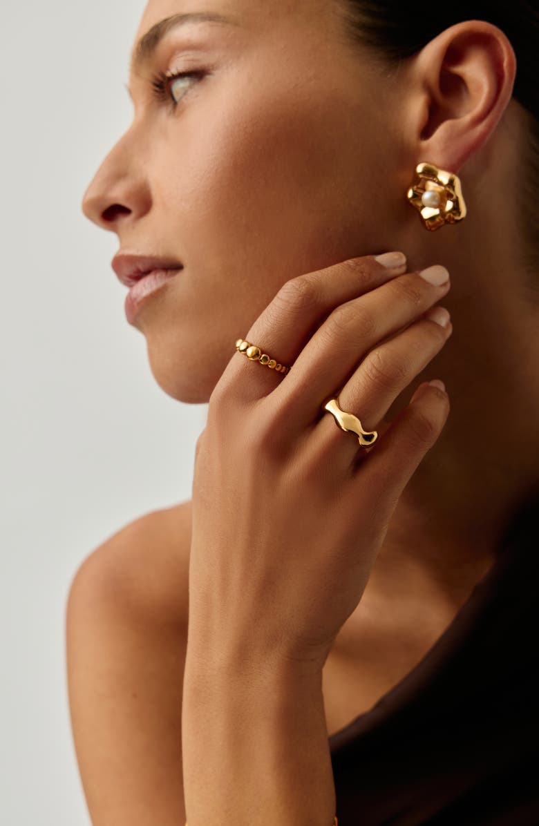 Missoma x Eny Lee Parker Puffy Stacking Ring, Alternate, color, Gold