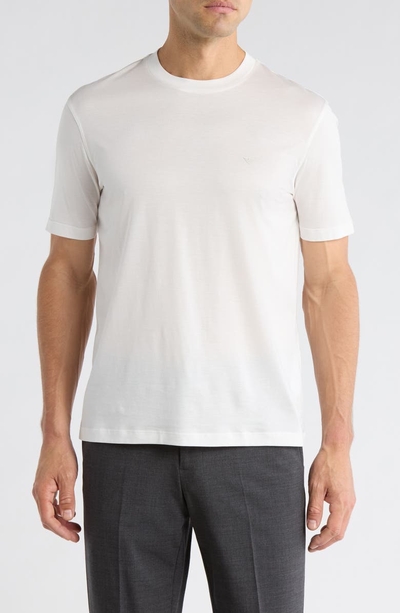 Emporio Armani Lyocell & Cotton T-Shirt, Main, color, Solid White
